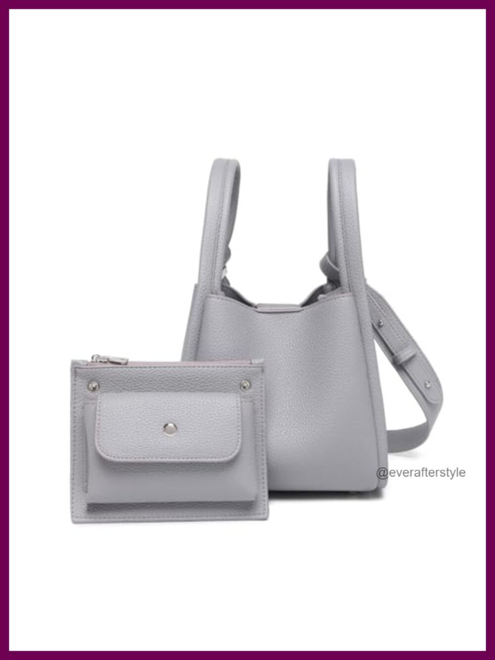 Mini PU Bucket Bag Crossbody Purse Magnetic Closure Faux Leather
